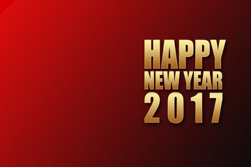 Happy new year 2017 gold shine fonts on red black  gradient back