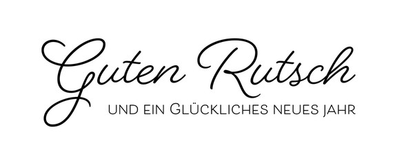 Silvester - Banner "Guten Rutsch" (Weiß/ Schwarz)