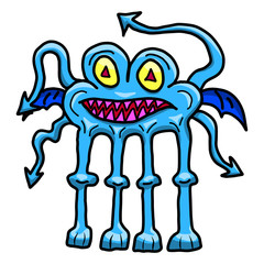 Crazy funny, whacky alien space monster. Original hand drawn