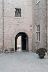  open door in stone palace