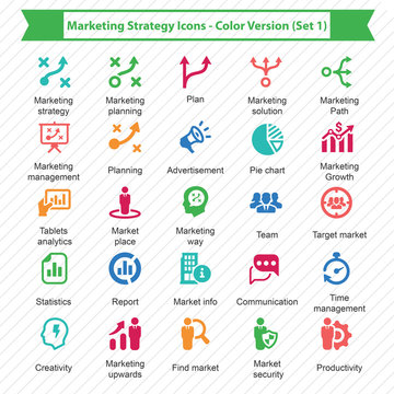 Marketing Strategy Icons - Color Version (Set 1)
