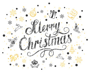 Christmas decorations on white background