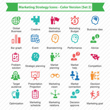 Marketing Strategy Icons - Color Version (Set 2)