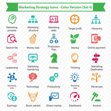 Marketing Strategy Icons - Color Version (Set 4)