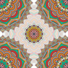 Ethnic floral seamless pattern