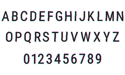 Glitch distortion typeface
