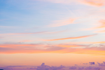 Naklejka na ściany i meble Sky background on sunrise at sea