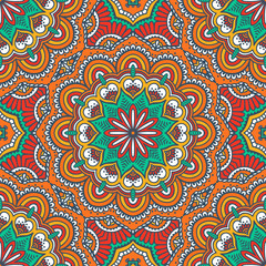 Ethnic floral seamless pattern