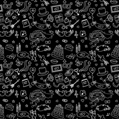Wedding elements seamless pattern.
