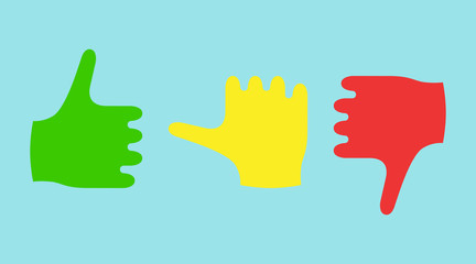 Color thumbs showing emotions