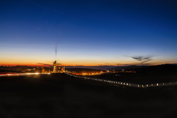 Fototapeta premium picture an industrial park at night