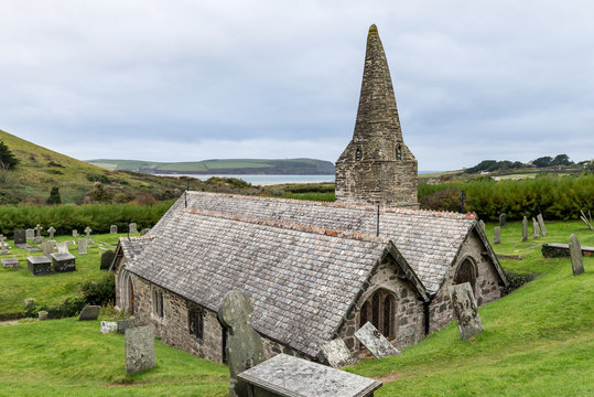 The Church of St Enodoc is located amongst sand dunes adjacent to the Cornish village of Trebetherick.