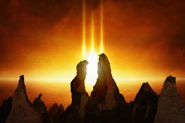 Apocalyptic background - judgment day is coming, gate to hell