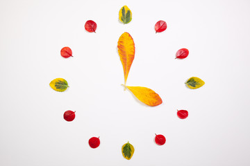 Clock of autumn leafs