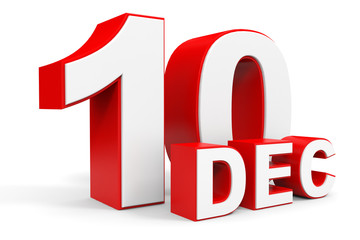 December 10. 3d text on white background.