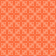 Red Ornamental Seamless Line Pattern. Endless Texture. Oriental Geometric Ornament