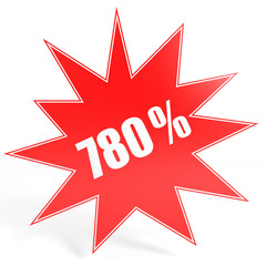 Discount 780 percent off. 3D illustration.