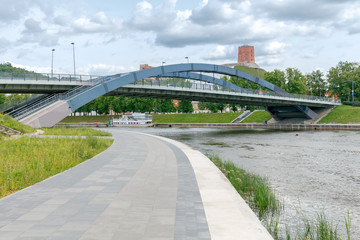 Fototapeta premium Vilnius. Mindaugas Bridge across Neris.
