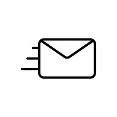 thin line envelope icon on white background