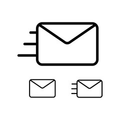 thin line envelope icons on white background