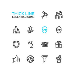 Business - Thick Single Line Icons Set