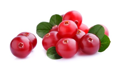 Sweet cranberries with leafs