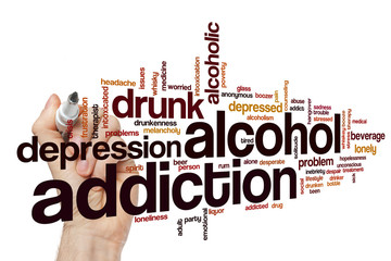 Alcohol addiction word cloud