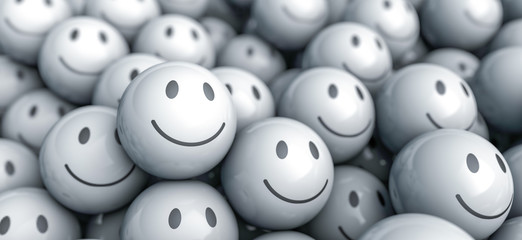 3D Smiley in Gruppe - Fans,Freunde, Volk