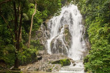 Pun Ya Ban Waterfall at Lamnam Kra Buri National Park in Ranong,