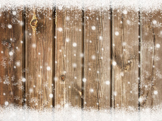 Weihnachten Holz Schneeflocken Hintergrund 