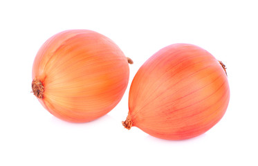 Fresh onion isolated on white background