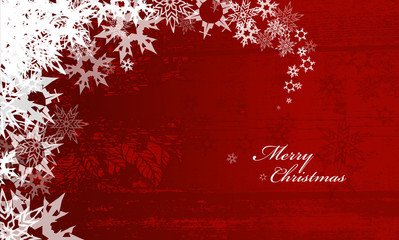 Abstract background with snowflakes and Merry Christmas text - w