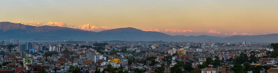 Poster Im Rahmen Kathmandu-Stadt und das Himalaya-Panorama © Thomas Dutour