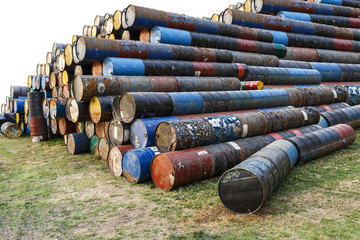 old tanks containing hazardous chemicals isolated 