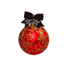 Red Christmas ball isolated on white background New Year