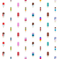 Ice cream pattern. Seamless background. Vector.