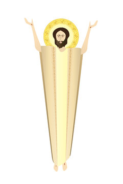jesus christ ascending with golden halo clip art preview