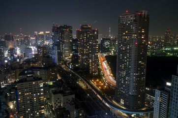 Fototapeta na wymiar Tokyo Skyline At Night