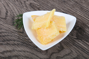 Crunchy parmesan cheese