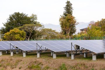 Solar Panels in Rural Area in Japan