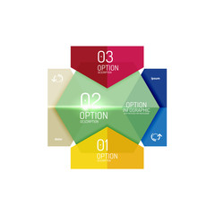 Paper business option button infographic templates