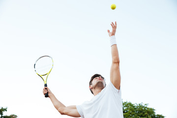 Tennis player playing