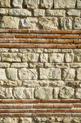 New stone and bricks wall closeup