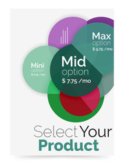 Business layout - select your product with sample options