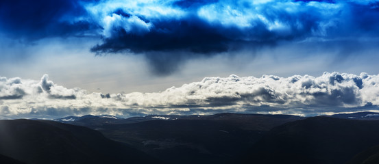 Norway mountains before heavy rain landscape background