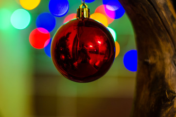 Christmas tree with tinsel
