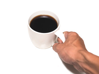 americano coffee cup with someone hand hold it 