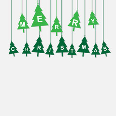 Christmas hanging trees vector illustration