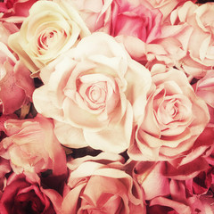 vintage roses ,white and pink texture for background