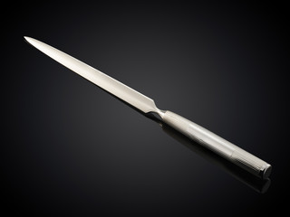 beautiful silver object on black background